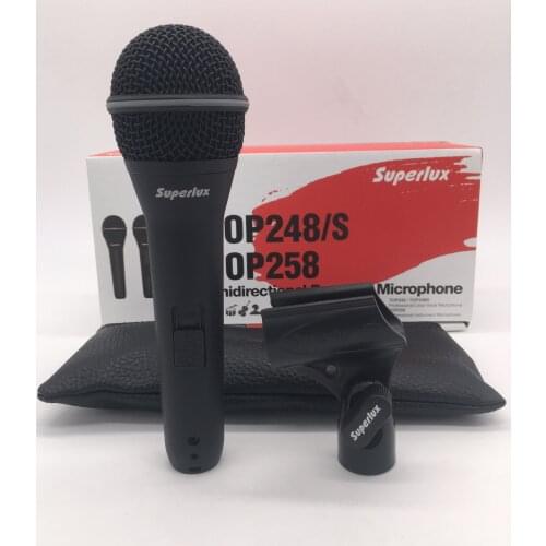 Top Quality Superlux TOP248S handheld dynamic vocal mic with switch for stage performance,lead vocal,speech,voice recording