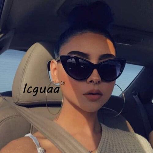 Fashion Classic Cat Eye Sunglasses Women Sun Glasses Eyewear Shade Driving Eyeglasses Plastic Frame Clear Lens UV400
