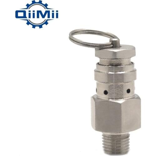 SS304 1/4"-1/2" NPT Mini Air Release Valve Stainless Steel Threaded Pressure Valve
