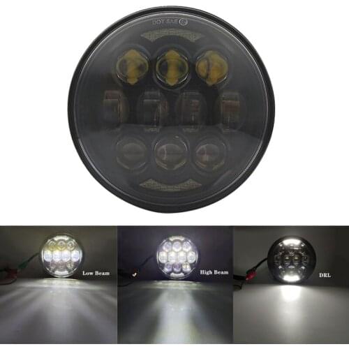 Motorcycle 5-3/4 5.75 LED Headlight DRL For Harley 883,sportster,triple,low rider,wide glide Headlamp Projector Driving Light