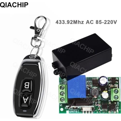 QIACHIP 433Mhz Universal Wireless Remote Control Switch AC 110V 220V 1CH RF Relay Receiver Module + RF 433Mhz Remote Transmitter