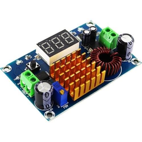 XH-M411 DC 3V-35V to DC 5V-45V Boost Module Digital Voltmeter DC-DC Step Up Module Boost Converter Board 5A Power Adjustable for