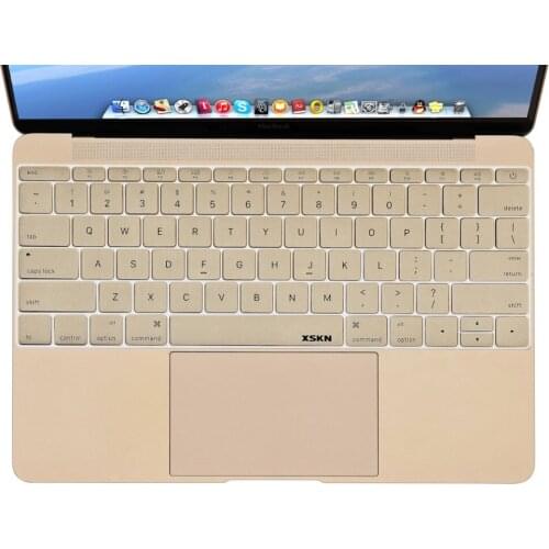 XSKN Champagne Gold Silicone Notebook Keyboard Protector Cover Skin for MacBook 12 inch, English Language US Layout