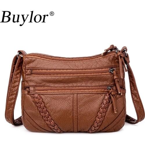 Buylor Women Shoulder Bag PU Leather Fashion Messenger Bag Suitable For All Girls Large Capacity Ladies Crossbody Bags