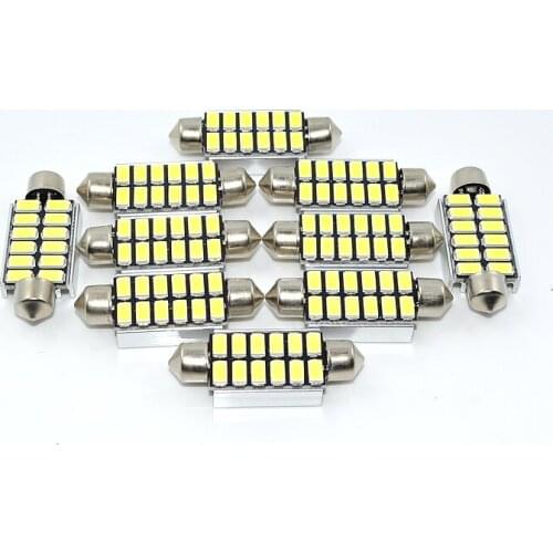 10pcs Bright Festoon 41mm C10W 12SMD 5630 OBC Canbus Error FREE CANBUS Car LED Dome Map Reading Light White