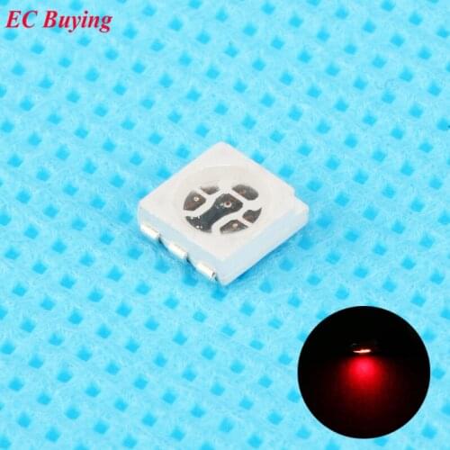 100pcs Ultra Bright 5050 LED SMD Red Chip Surface Mount 20mA Light-Emitting Diode LED SMT Bead Lamp Light DIY Practice