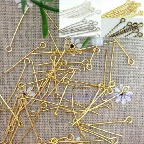 1100Pcs(220pcs/pack)/lot Plated Eye Pin Headpins Jewellery Findings Accessory Craft 24mm New Arrive #Y51