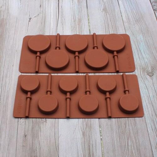 2pcs/set Round Lollipops Silicone Molds Candy Chocolate Cake Decorating Moulds Sugarcraft Fondant Wedding Birthday Decor Tools