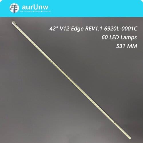 2 Pieces/lot 42" V12 Edge REV1.1 6920L-0001C 6922L-0016A 6916L1113A 60LEDS 531MM LED Backlight Strip