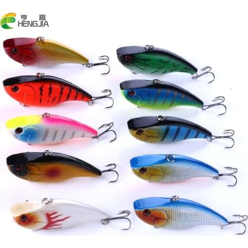 20pcs 7.5CM 18G 6# hooks VIB hard plastic fishing lure vibration crank fishing bait isca de pesca wobble pike fishing tackle