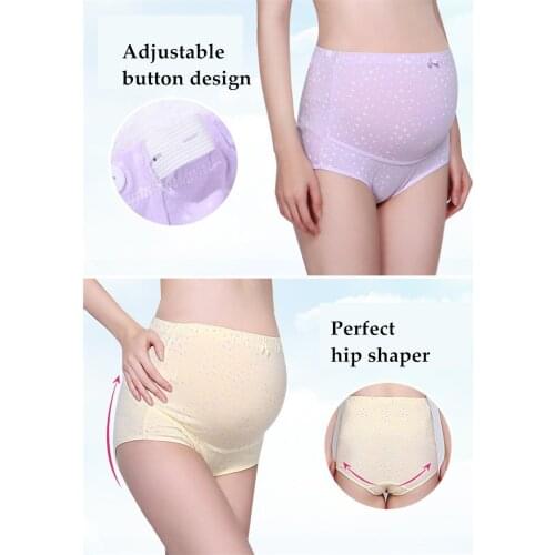 3pcs/lot High Quality Breathable Pregnant Womens Maternity Panties Dots Print Adjustable Brief For Pregnancy Underwear Lingerie