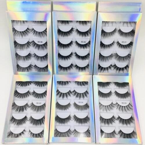 5pairs Multipack 3D soft mink hair handmade false eyelashes fluffy long eyelashes natural eye makeup tools Eye imitation eyelash