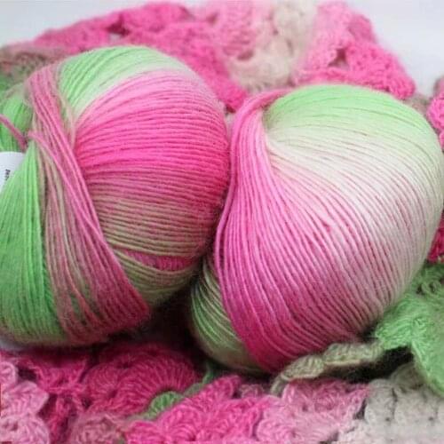 Wholesale 50g/ball DIY Worsted Section-dyeing Rainbow Yarn 100% Wool Yarn Hand Knitting Crochet Gradual Change Color ThreadJU002