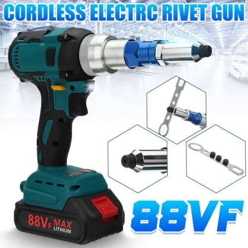 88VF Brushess Electric Rivet Gun Automatic Cordless Rivet Nut Gun Drill Insert Riveting Tool For Makita 18V Battery 2.4~5.0mm