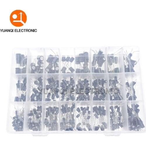 500Pcs/lot 0.1UF-1000UF 24Values Aluminum Electrolytic Capacitors 16-50V mix Electrolytic capacitor Assorted kit and storage box