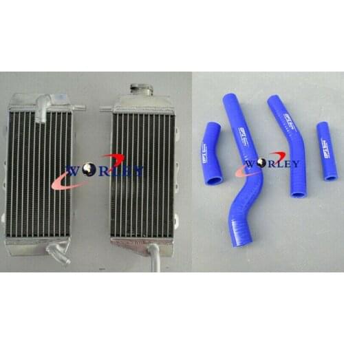 Aluminum radiator& BLUE silicone hose FOR YAMAHA YZF450 YZ450F 2006 06