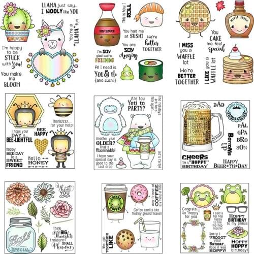 AZSG Delicious food / Lovely animals Clear Silicone Stamp/seal for DIY Scrapbooking/photo Album Decorative Clear Stamp Sheets