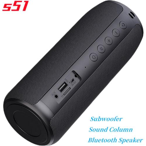 Wireless Bluetooth Speaker Portable Sound Column Waterproof Subwoofer with FM Radio TWS USB for Outdoor Sports Computer Soundbox