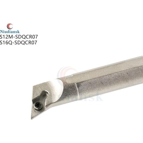 107.5° S12M-SDQCR07 Inner Hole Turning Tool Holder S16Q-SDQCR07 CNC Lathe Tools SDQCR Spring Steel Arbor Internal Turning Tools