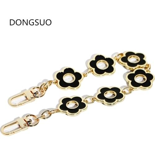 Designer flower chain strap gold metal chain for handbag bag purse replacement Accessories Hardware high quality