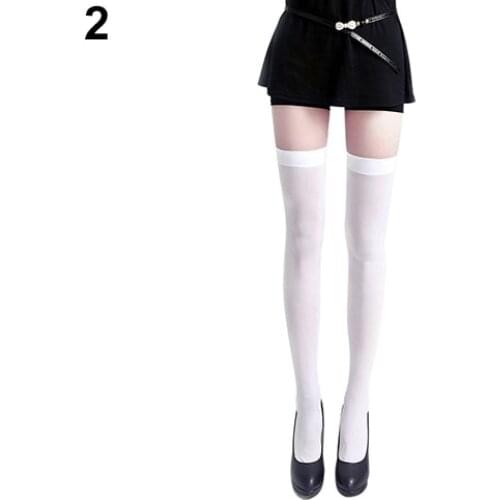 Womens Sexy Pure Color Opaque Sexy Thigh High Stockings Over The Knee Socks