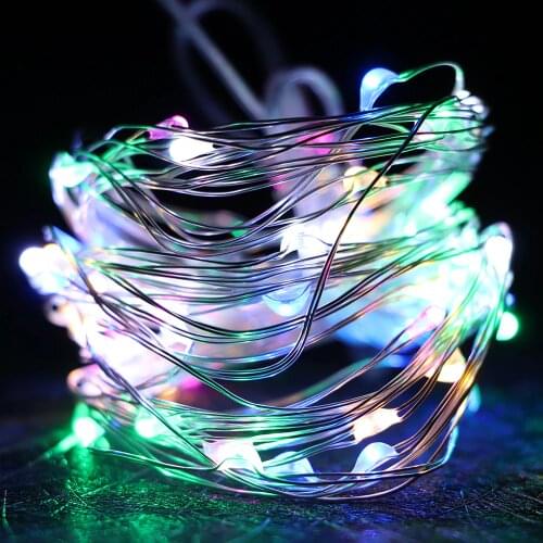 1/2/3/5/10M 10-100 LEDs Fairy lights New Year LED String Light Christmas Garland Silver Wire For Indoor Xmas Wedding Decoration