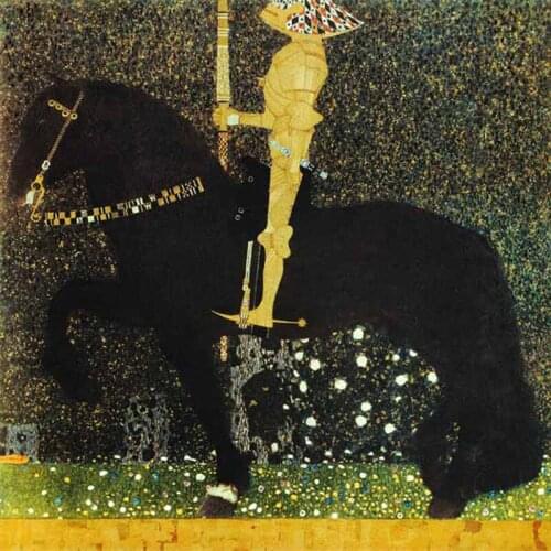 Handmade oil painting reproduction The Golden Knight by Gustav Klimt