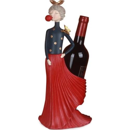 Creative Modern Bubble Girl Wine Decoration Furniture Hair Beauty Wine Holder Bookcase Display Gifts