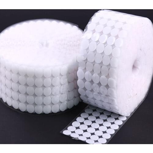 100Pairs 10/15/20/25/30mm Strong Self Adhesive Fastener Tape Dots Glue on Hooks and Loops Sticker White Black Disc Coins Magic