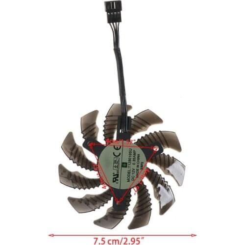 1/3PCS 75mm T128010SU 4Pin Cooling Fan Cooler Replacement for Gigabyte AORUS GTX 1060 1070 1080 G1 GTX 1070Ti 1080Ti 960