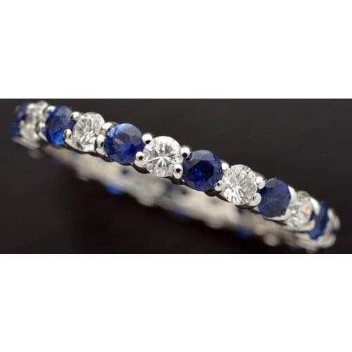 Fashion Silver Plated Two Color Interlaced Rhinestones Ring Women Girls Elegant Wedding Party Smooth Concise Jewelry Gift