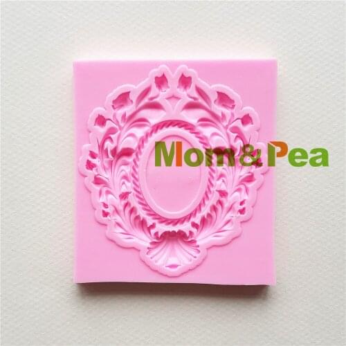 Mom&Pea MPA1768 Floral Frame Shaped Silicone Mold Cake Decoration Fondant Cake 3D Mold Food Grade