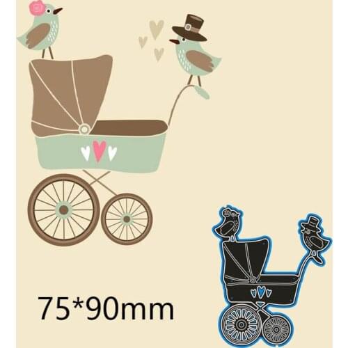 New Metal Cutting Dies Baby Carriage Stencils For DIY Scrapbooking Paper Cards Craft Making Craft Decoration 75*90mm