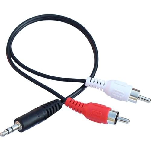 1.5m 3.5mm Male Plug Jack to 2 RCA Male Stero HiFi Audio Line for Cellphone Laptop TV Speakers Box
