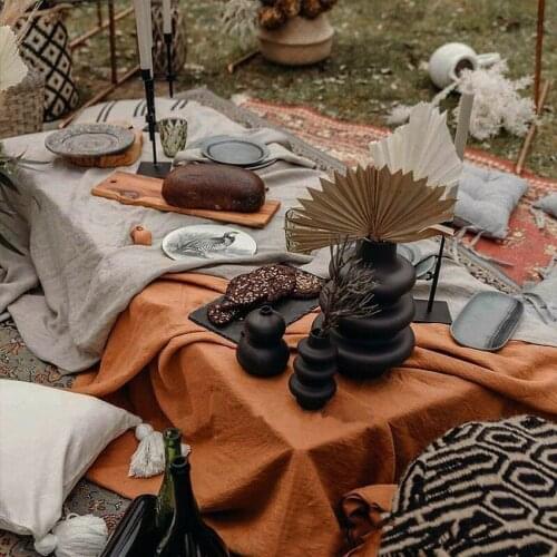 Nordic Ins Wind Orange Orange Tablecloth French Retro Dessert Table Photo Background Cloth Coffee Table Cover Cloth Table Mat