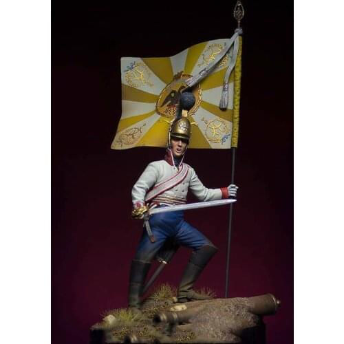 Unassambled 1/24 75MM ancient warrior Prince Austerlitz 75 mm Resin figure miniature model kits Unpainted