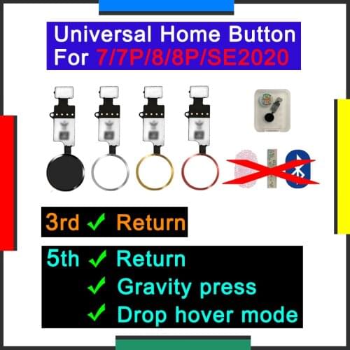 Universal Home Button For iPhone 7 7 Plus 8 8Plus Flex Cable Restore Replacement Return Key All function No Touch ID Menu Keypad