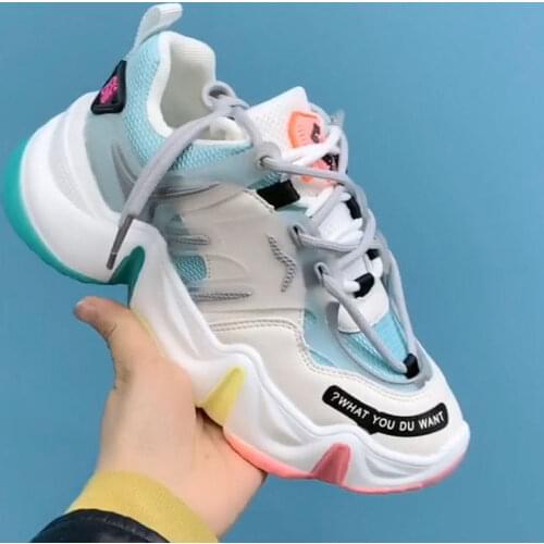 Height Increasing Colorful Running Shoes Woman Sneakers Outdoor Sport Athletic PLatform Cushioning Footwear Color Sole Snekaers