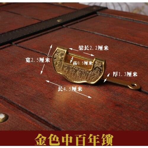 Golden padlock in the cross-century antique ancient vintage open Tongsuo home accessories lock lock box factory direct