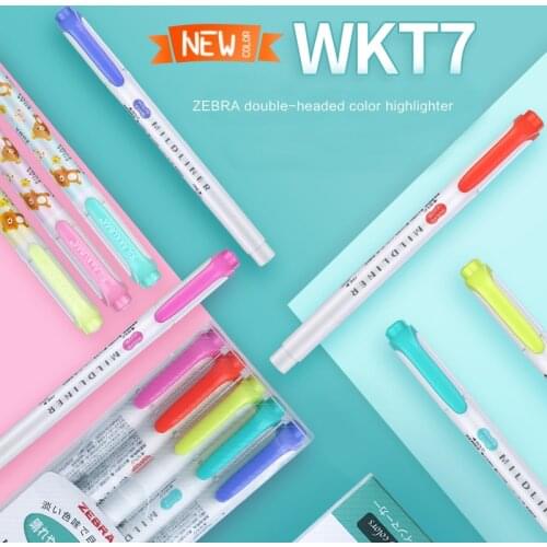 1pc Japanese zebra mildliner color wkt7 cute Double head fluorescent pen highlighters Color marker pen School supplies kawaii
