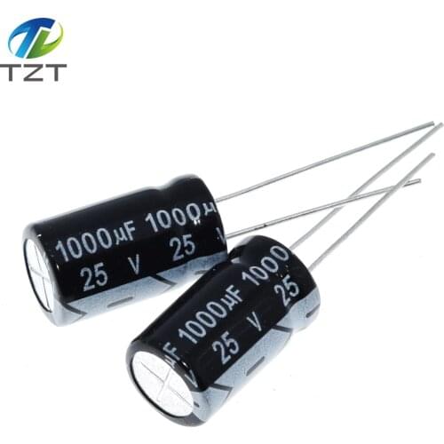 100 pcs 1000UF25V electrolytic capacitor 1000UF/25V 1000UF 25V 10x17mm