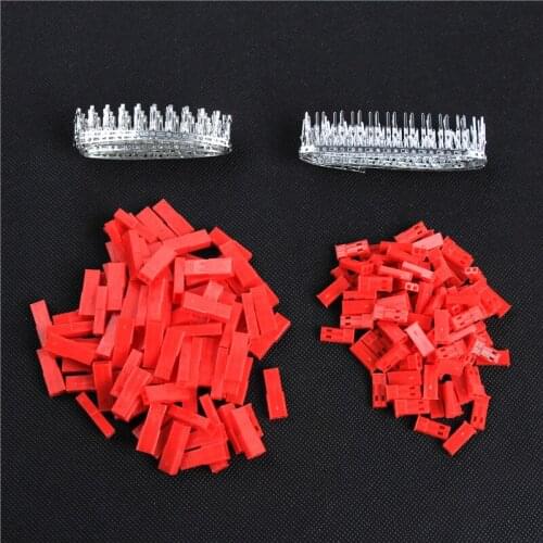 50 pairs 2.54mm JST 2-Pin Connector Plug Jack Female Male Red Plug Housing Crimps Terminal Battery Connector For Car Motorcycle