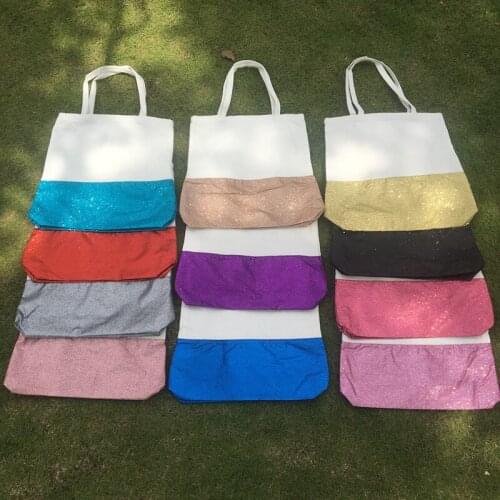 200pcs/lot monogram canvas glitter tote personalize wholesale beach tote bags fashion canvas bags