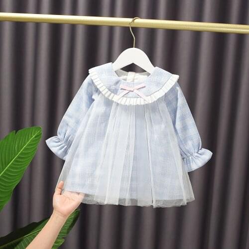 2021 Spring Flower Girls Dresses Children Clothes Baby Girls Lacework Dress Kids Prince Dress Baby Girls Dress Girls Outwear NB3