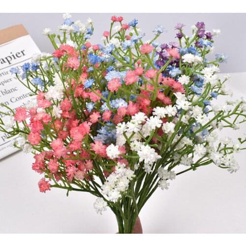 5 Colors Artificial Flowers Babys Breath Gypsophila Bouquets Wedding Decor Fake Flowers for Home Party Decor Bouquet De Mariage