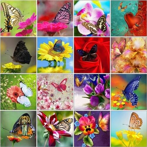 DIY 5D Square Diamond Embroidery Flower and Butterfly Pictures of Rhinestones Diamond Paining Full Round Diamond Mosaic Gift
