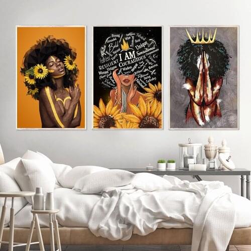 Africa Sexy Queen Black Woman Nordic Poster And Print Wall Art Abstract Canvas Painting Print Wall Pictures For Living Room Club