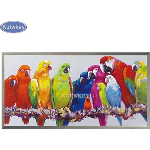 Colored parrot Diamond Painting Square/Round large Daimond Painting animal bird Mosaic Rhinestone Embroidery wall decor stickers