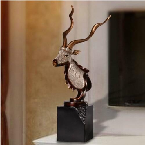 European creative ornaments home decor crafts luxurious soft furnishings antelope head office desktop decorations