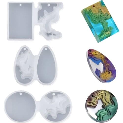 3D Silicone splice Island mountain Mold UV Epoxy Casting Mould Dried Flower Decorative Craft DIY for Jewelry Making